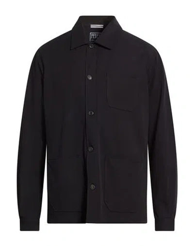 Fedeli Man Jacket Navy Size 40 Polyamide, Elastane In Black