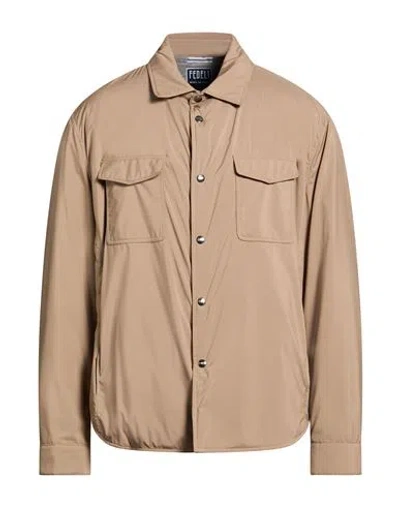 Fedeli Man Jacket Sand Size 46 Polyester In Neutral