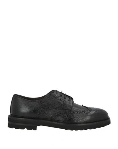 Fedeli Man Lace-up Shoes Black Size 8.5 Leather