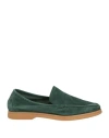 Fedeli Man Loafers Emerald Green Size 7.5 Leather In Green