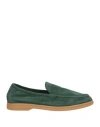 Fedeli Man Loafers Emerald Green Size 7.5 Leather In Green