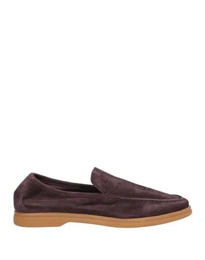 Fedeli Man Loafers Plum Size 8.5 Leather In Purple
