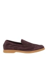 Fedeli Man Loafers Plum Size 8.5 Leather In Purple