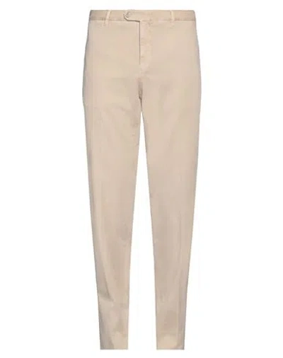 Fedeli Man Pants Beige Size 37 Cotton, Cashmere, Elastane In Beige