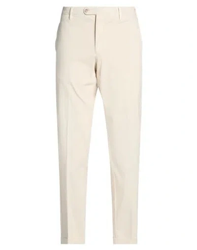 Fedeli Man Pants Beige Size 36 Cotton, Cashmere, Elastane In Multi