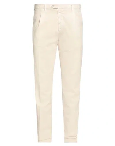 Fedeli Man Pants Ivory Size 35 Cotton, Cashmere, Elastane In Beige