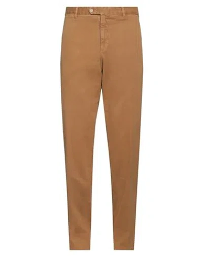 Fedeli Man Pants Camel Size 37 Cotton, Cashmere, Elastane In Beige