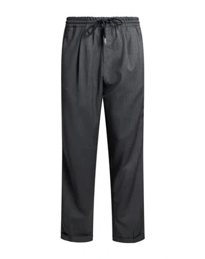 Fedeli Man Pants Charcoal Size 34 Virgin Wool In Black