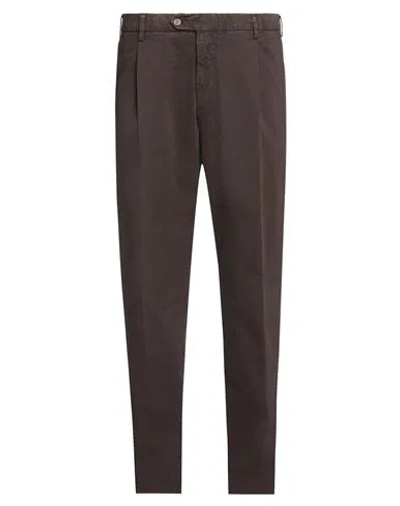 Fedeli Man Pants Chocolate Brown Size 34 Cotton, Cashmere, Elastane