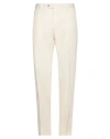 Fedeli Man Pants Ivory Size 35 Cotton, Cashmere, Elastane In White