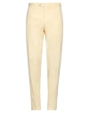 Fedeli Man Pants Pastel Yellow Size 35 Cotton, Cashmere, Elastane In Yellow