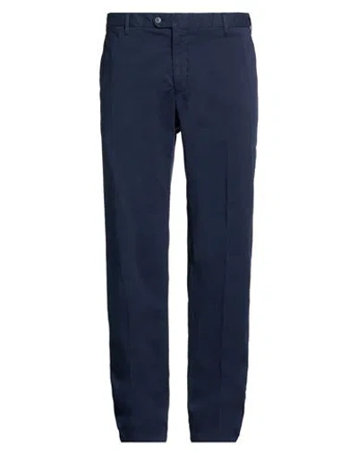 Fedeli Man Pants Navy Size 34 Cotton, Elastane In Blue