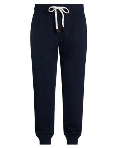 Fedeli Man Pants Navy Size Xl Cashmere In Blue