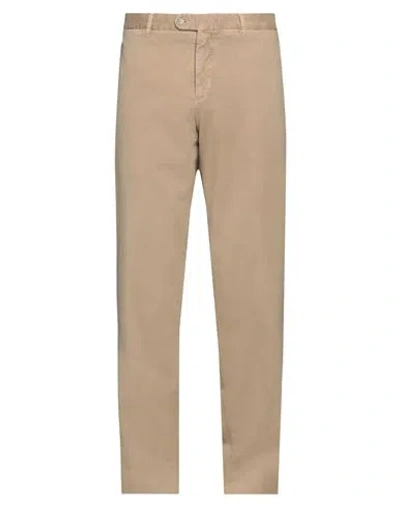Fedeli Man Pants Sand Size 37 Cotton, Cashmere, Elastane In Beige
