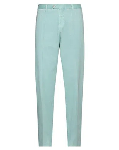 Fedeli Man Pants Sky Blue Size 35 Cotton, Cashmere, Elastane