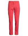 Fedeli Man Pants Tomato Red Size 34 Lyocell, Cotton, Elastane