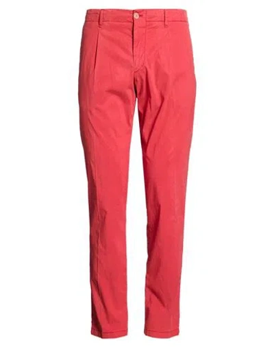 Fedeli Man Pants Tomato Red Size 34 Lyocell, Cotton, Elastane