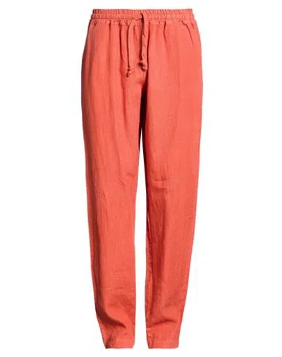 Fedeli Man Pants Tomato Red Size Xl Linen