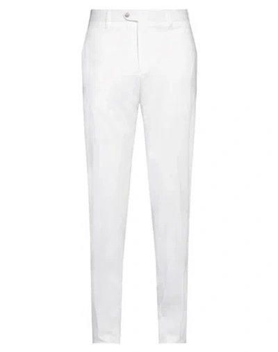 FEDELI FEDELI MAN PANTS WHITE SIZE 37 COTTON, CASHMERE, ELASTANE
