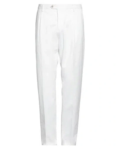 Fedeli Man Pants White Size 36 Cotton, Cashmere, Elastane In White