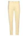 Fedeli Man Pants Pastel Yellow Size 35 Cotton, Cashmere, Elastane