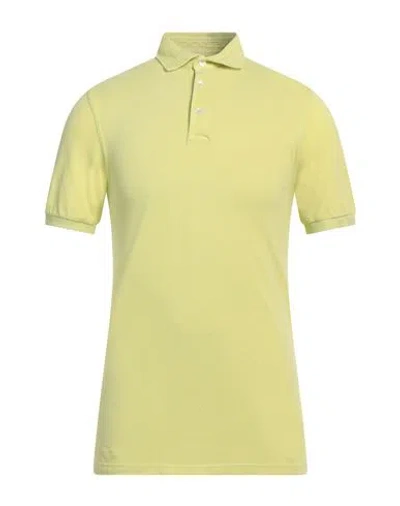 Fedeli Man Polo Shirt Acid Green Size 38 Cotton