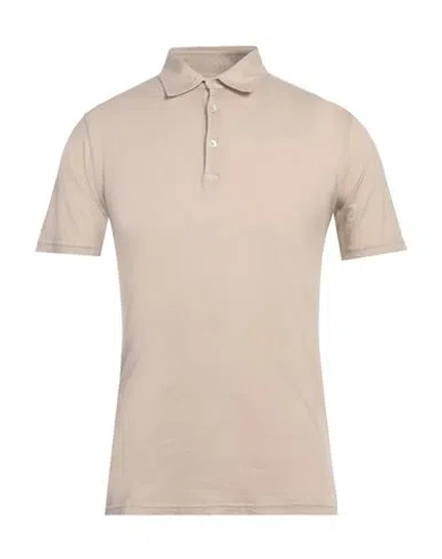 Fedeli Man Polo Shirt Beige Size 36 Cotton