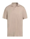 Fedeli Man Polo Shirt Beige Size 46 Organic Cotton
