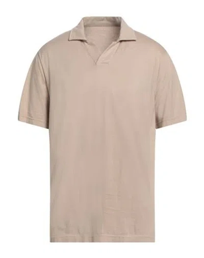 Fedeli Man Polo Shirt Beige Size 46 Organic Cotton