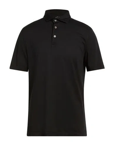 Fedeli Man Polo Shirt Black Size 40 Organic Cotton