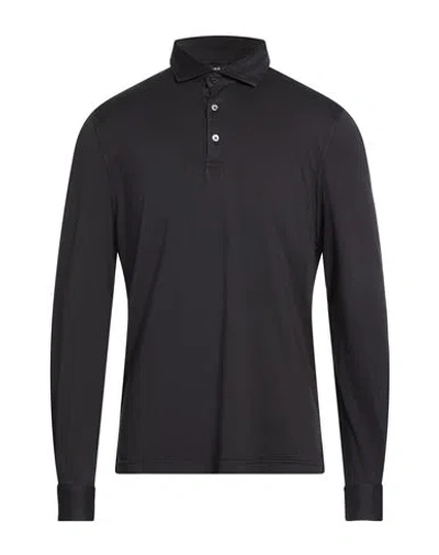 Fedeli Man Polo Shirt Black Size 40 Organic Cotton