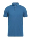 Fedeli Man Polo Shirt Blue Size 38 Cotton In Blue