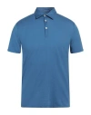 Fedeli Man Polo Shirt Blue Size 38 Cotton