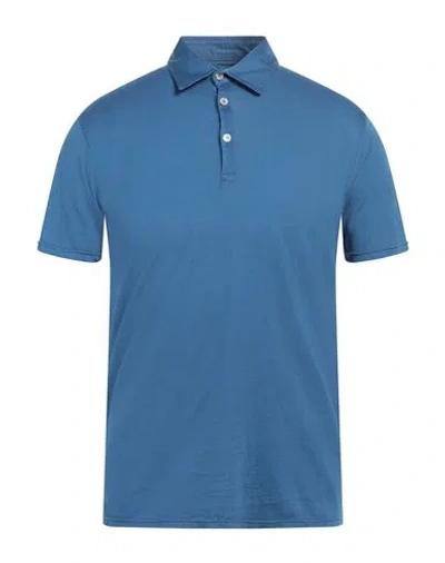 Fedeli Man Polo Shirt Blue Size 38 Cotton In Blue