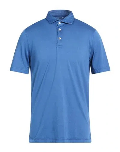 Fedeli Man Polo Shirt Blue Size 38 Organic Cotton