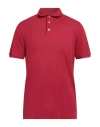 Fedeli Man Polo Shirt Burgundy Size 46 Cotton In Red