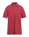 Fedeli Man Polo Shirt Burgundy Size 46 Cotton In Red