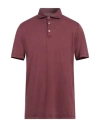 Fedeli Man Polo Shirt Burgundy Size 48 Cotton In Red