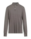 Fedeli Man Polo Shirt Charcoal Size 48 Organic Cotton In Gray