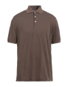 Fedeli Man Polo Shirt Chocolate Brown Size 48 Cotton