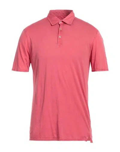 Fedeli Man Polo Shirt Coral Size 40 Cotton In Red