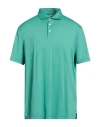 Fedeli Man Polo Shirt Emerald Green Size 50 Organic Cotton