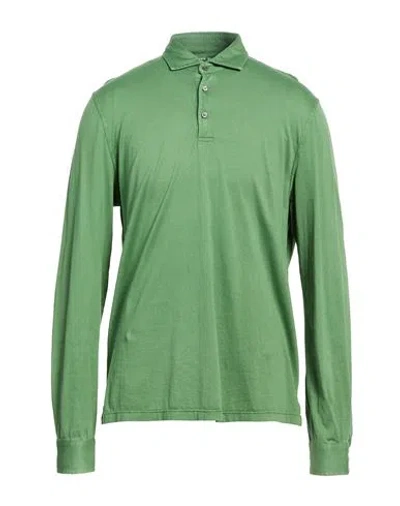 Fedeli Man Polo Shirt Green Size 46 Organic Cotton