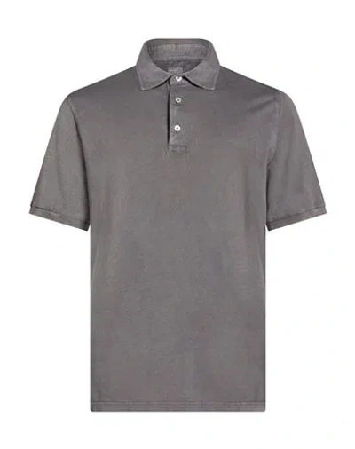 Fedeli Man Polo Shirt Grey Size 44 Cotton In Gray