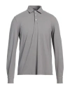 Fedeli Man Polo Shirt Grey Size 50 Cotton, Elastane
