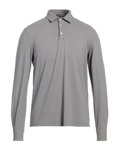 Fedeli Man Polo Shirt Grey Size 50 Cotton, Elastane