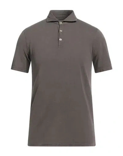 Fedeli Man Polo Shirt Lead Size 34 Cotton In Grey