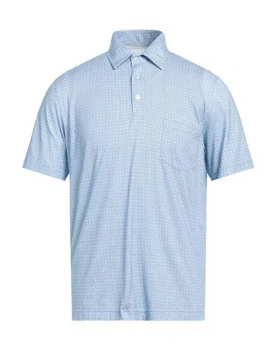 Fedeli Man Polo Shirt Light Blue Size 40 Cotton
