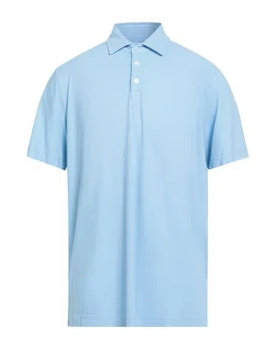 Fedeli Man Polo Shirt Light Blue Size 46 Cotton, Elastane