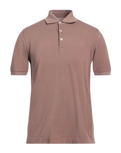 Fedeli Man Polo Shirt Light Brown Size 50 Cotton In Beige